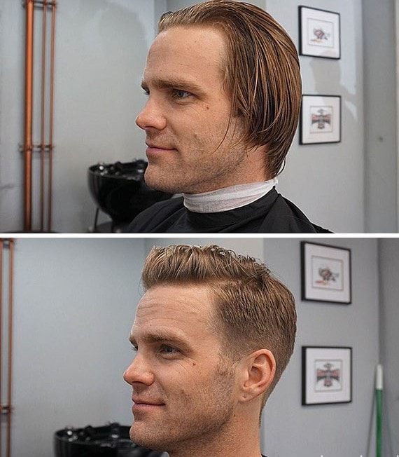 After — stylish clean men's haircut result